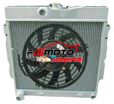 Immagine prodotto di Radiatore in alluminio con ventola - 538x460x42 mm - Adatto per auto d'epoca