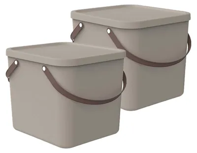 Produktbild von Rotho 2er-Set Aufbewahrungsbox 40L Albula - Kunststoffbox mit Deckel - Stapelbox 39,5 x 38,0 x 34,0 cm - Plastikbox Ordnungsbox Allzweckkiste