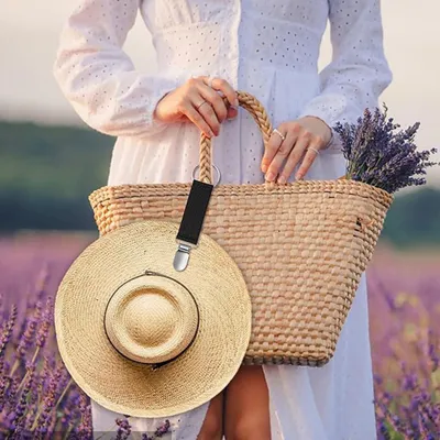 Produktbild von 4 Stück elastische Hütenklammern für Reisen - Handsfree Taschenaccessoires für Hüte, Geldbörsen und mehr - Leicht und tragbar in 4 Farben