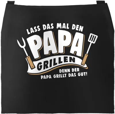 Immagine prodotto di Grembiule da barbecue per uomo con scritta Let dad grill it, because dad grills it well regalo Festa del papà Moonworks® nero unisize