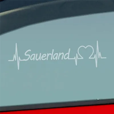 Produktbild von Auto Aufkleber Sauerland Puls Herzschlag mit Ferien Region Motiv 19x5 cm Milchglas Sticker Heckscheibenaufkleber