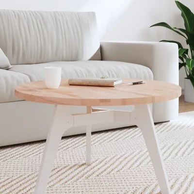 Immagine prodotto di Maison Exclusive - Piano del tavolo, diametro 70 cm, altezza 2,5 cm, forma rotonda, legno massello di faggio