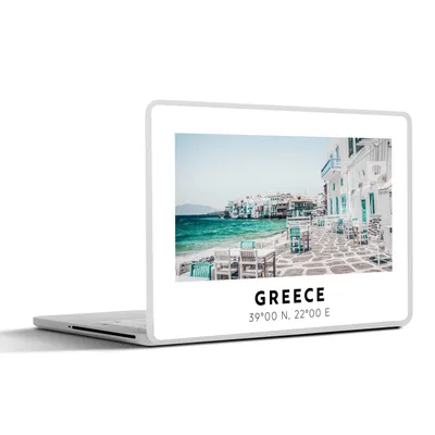 Produktbild von MuchoWow® Laptop Aufkleber Sticker Cover Griechenland - Blau - Meer - Stühle 30x22 cm - Laptop-Sticker