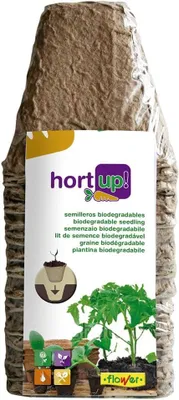 Imagen del producto de Macetas biodegradables, cuadradas, 18 unidades, de 8 x 8 cm, para la germinación y el crecimiento de plantas