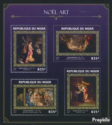 Produktbild von Briefmarken Niger 2016 Mi 4387-4390 Kleinbogen (kompl. Ausg.) postfrisch Weihnachtskunst