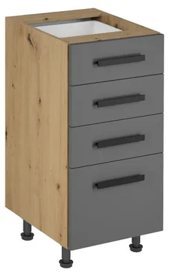 Obrázek produktu pro Kuchyňská skříňka se šuplíky VALEN 2 - šířka 40 cm, dub artisan / šedá