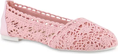 Produktbild von VAN HILL Damen Klassische Ballerinas Slippers Bequeme Spitze Stoff Schuhe 841312, Farbe: Rosa, Größe: 42