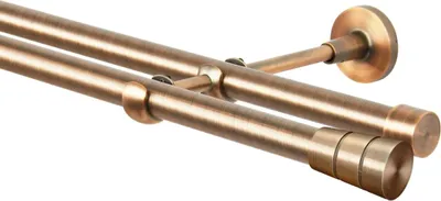 Produktbild von Gardinenstange 280 cm Vorhangstange 2 läufig 19mm Kupfer Antik Vintage-Look Retro-Stil Sferic Wandbefestigung