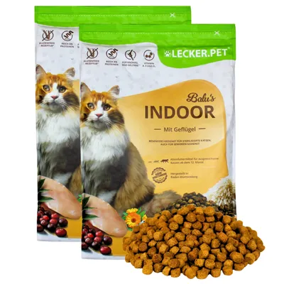 Image de 5 kg de croquettes complètes Lecker.Pet® Balu's Poultry pour chats d'intérieur