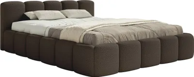 Obrázok produktu pre Selsey Cloudy Low - Čalúnená posteľ 140x200 s dreveným lamelovým roštom, hnedý buklé