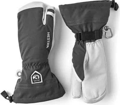 A pair of ski mittens shown against a white background.