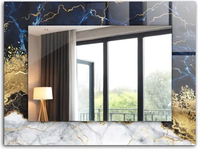 Produktbild von Bedruckter Spiegel - Wandspiegel - Dekorativer - Modern - 80x60 cm - Marmorabstraktion