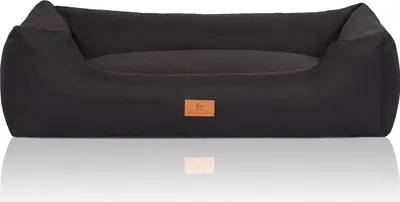 Produktbild von Knuffelwuff Hundebett Lotte aus Velours mit feinem Handwebcharakter XXL 120 x 85cm Schwarz