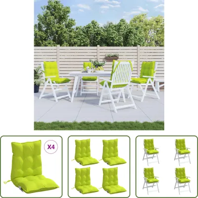 Produktbild von The Living Store Niedriglehner-Auflagen 4 Stk. Neongrün Oxford-Gewebe