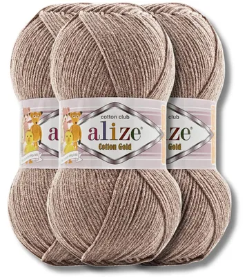 Image de Alize 3 x 100 g de laine Coton Gold, uni, crochet, tricot (960)