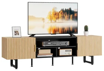 Image de IRONCK : Meuble TV de 180 cm, meuble bas pour téléviseurs jusqu'à 65/75/80 pouces, meuble TV
