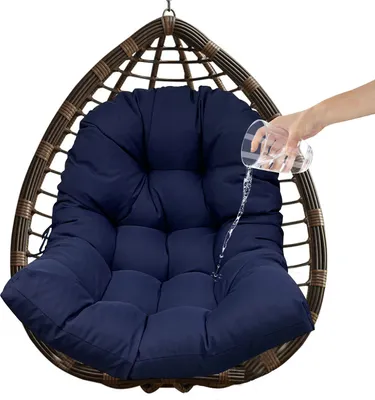 Produktbild von (Marineblau, 90 * 120 cm) Wasserdichte Hängematten-Stuhlkissen, Schaukel-Hängekorb-Stuhl-Sitzkissen, für Indoor-Outdoor-Lounge-Terrasse