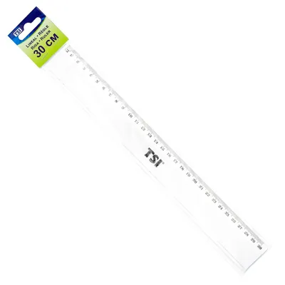 Produktbild von TSI Lineal 30 cm glasklar mit Facette und Tuschkante