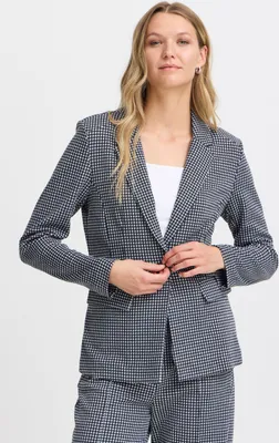 Image de fransa FRBlenda Blazer pour femme, blazer de costume à un bouton, poches à rabat, légèrement extensible, coupe classique