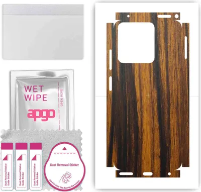 Produktbild von apgo Rückseite + Seiten Schutzfolie, Skin, kompatibel mit Xiaomi Redmi Note 12s, Hinten Displayschutzfolie aus Vinylfolie, kratzfest, einfache Montage - Tigerwood