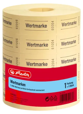 Image de herlitz Jetons neutres, 1.000 coupons par rouleau