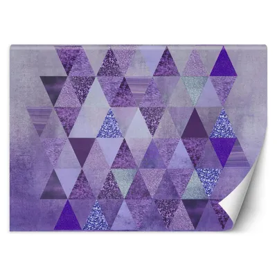 Produktbild von FOTOTAPETE Lila Dreiecke Geometrie 450x315 cm VLIES Tapete Wandtapete Wandbilder Wanddekoration Design Wohnzimmer Schlafzimmer Flur Büro Küche