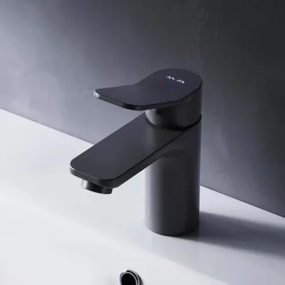 Produktbild von AM.PM Wasserhahn Bad Schwarz Waschtischarmatur Bad Armatur Mischbatterie Waschbeckenarmatur Einhebelmischer Badezimmer
