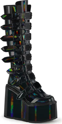 Produktbild von SWING-815 Damen Boots von DemoniaCult, Schwarz Holo, EU 40, US 10
