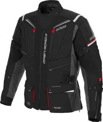 Produktbild von Büse Open Road III wasserdichte Motorrad Textiljacke, schwarz/rot, 52
