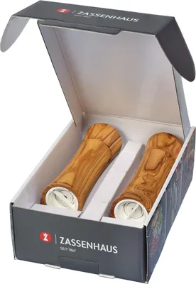 Image de Zassenhaus Mühlen-Set FRANKFURT 18 cm Olivenholz 23046 4006528023046