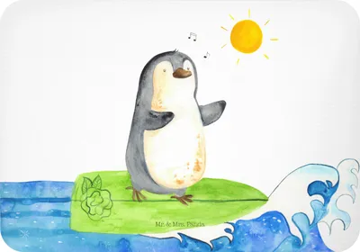 Produktbild von Mr. & Mrs. Panda magnet Pinguin Surfer - Weiß - Geschenk, Portugal, Notizhalter, Optimistisch, Kühlschrankmagnet, zettelhalter, Hawaii, Urlaub, wandmagnet, Motiviert