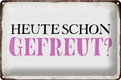 Produktbild von Blechschild Spruch 30x20cm heute schon gefreut Schild