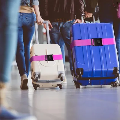 Produktbild von Verstellbare Gepäckriemen mit codiertem Schloss - Reiseaccessoires - 4 Stück