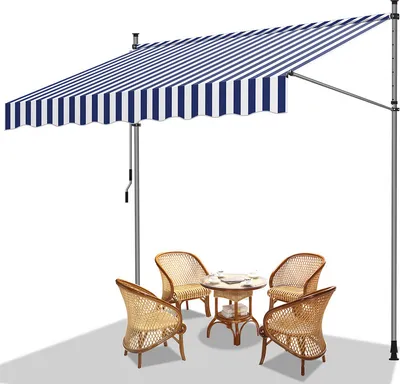 Obrázok produktu pre Jopassy markíza bez vŕtania svorka markíza balkónová markíza na terasu balkón 250cm biela modrá