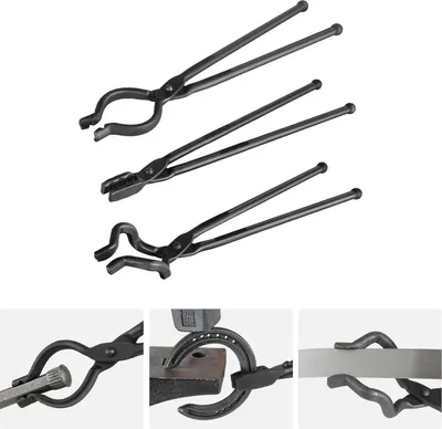 Immagine prodotto di SucceBuy pinze da fabbro, set di 3 pezzi da 18 pollici, pinze a V, ganasce a lupo e pinze a Z, pinze da fabbro Acciaio al carbonio con rivetti in acciaio A3 per principianti e professionisti