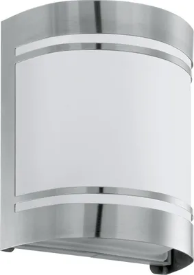Produktbild von EGLO Außen-Wandlampe Cerno, 1 flammige Außenleuchte, Wandleuchte aus Edelstahl, Farbe: Silber, weiß, Glas: Weiß, satiniert, Fassung: E27, IP44