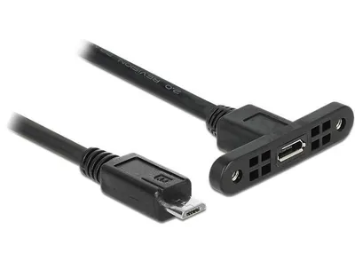 Zdjęcie produktu dla DeLOCK 1m, 2xUSB2.0 Micro-B, 1 m, Micro-USB B, Micro-USB B, USB 2.0, Męska/Żeńska, Czarny
