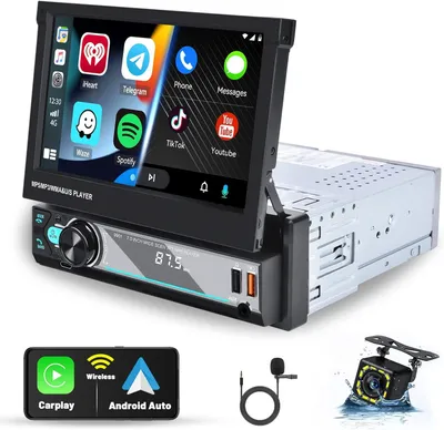 Imagen del producto de Radio para coche de 1DIN - Estéreo para automóvil - Reproductor multimedia - Sistema de navegación - Radio con Bluetooth