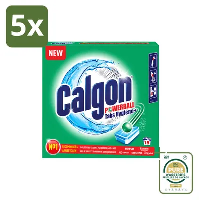 Obrázok produktu pre 5 tabliet na čistenie práčok Calgon – ochrana proti usadzovaniu vodného kameňa – balenie