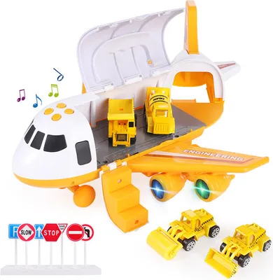 Produktbild von Polizei Flugzeug Auto Spiel Spielzeug Set Flugzeug Spielzeug für Jungen Mädchen Kinder, Gelb