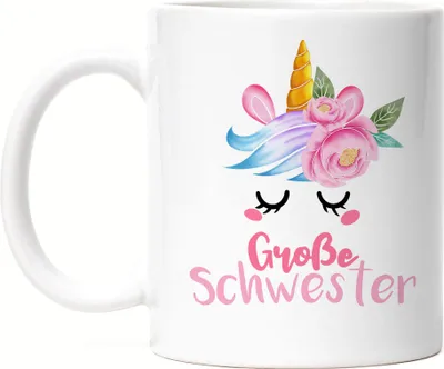 Produktbild von Große Schwester Tasse Einhorn Schwangerschaft Verkündung Geburt Big Sister Geschenk Ankündigung