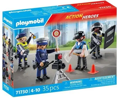 Produktbild von PLAYMOBIL Polizei Set, 4 Polizisten, Action Heroes, 35 Teile, Ab 4 Jahren