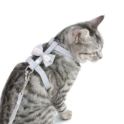 Imagen del producto de INF Correa de arnés para gatos con lazo ajustable y a prueba de escapes S