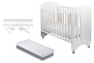 Immagine prodotto di Interbaby Letto per Materasso 60x120-Lovely-White con Kit Co-sleeping