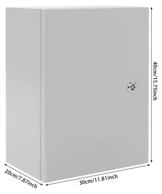 Produktbild von Elektrischer Außenverteiler - Wandmontierter Schaltschrank - IP65 wasserdicht - IK08 schlagfest - Verzinkter Stahl mit Schloss - 30x40x20 cm