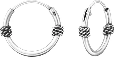 Produktbild von 925 Sterling Silber Bali Creolen Ohrringe
