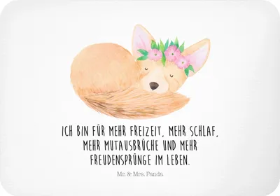 Produktbild von Mr. & Mrs. Panda magnet Wüstenfuchs Blumen - Weiß - Geschenk, Kühlschrankmagnet, whiteboardmagnet, haftmagnet, Wildtiere, Pinnwandmagnet, zettelhalter, Blumenkranz, Wüste