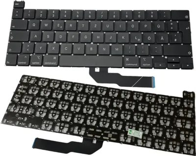 Produktbild von Trade-Shop Laptop Notebook Tastatur Keyboard Deutsch QWERTZ kompatibel mit Apple Macbook Pro Retina 13" A2251 EMC3348 / Schwarz, ohne Rahmen