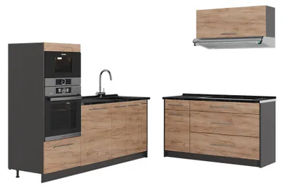 Obrázok produktu pre Kuchyňa Vicco Fame-Line Dub Goldkraft/antracitová 340 cm bez pracovnej dosky, Model 63864