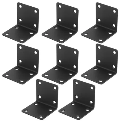 Produktbild von Winkelverbinder Metall 90 Grad Schwarz 50 mm 8 Stück